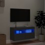 Wall-mounted TV cabinet with LED lights black 80x30x40 cm by , TV Furniture - Ref: Foro24-837199, Price: 63,34 €, Discount: %