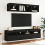 Wall-mounted TV cabinet with LED lights black 80x30x40 cm by , TV Furniture - Ref: Foro24-837199, Price: 63,34 €, Discount: %