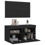 Wall-mounted TV cabinet with LED lights black 80x30x40 cm by , TV Furniture - Ref: Foro24-837199, Price: 63,34 €, Discount: %