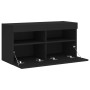 Mueble de TV de pared con luces LED negro 80x30x40 cm de , Muebles TV - Ref: Foro24-837199, Precio: 62,99 €, Descuento: %