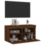 Wall-mounted TV cabinet with LED lights brown oak 80x30x40 cm by , TV Furniture - Ref: Foro24-837209, Price: 60,48 €, Discoun...