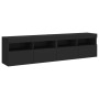 Wall TV cabinets with LED lights 2 pcs black 80x30x40 cm by , TV Furniture - Ref: Foro24-837200, Price: 108,99 €, Discount: %