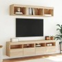 Muebles de TV de pared luces LED 2 uds roble Sonoma 80x30x40 cm de , Muebles TV - Ref: Foro24-837202, Precio: 110,99 €, Descu...