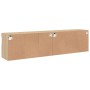 TV cabinet wall LED lights 2 pcs Sonoma Oak 80x30x40 cm by , TV Furniture - Ref: Foro24-837202, Price: 107,99 €, Discount: %