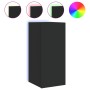 Wall TV cabinets with LED lights 2 pcs black 30.5x35x70 cm by , TV Furniture - Ref: Foro24-837235, Price: 93,25 €, Discount: %