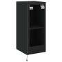 Wall TV cabinets with LED lights 2 pcs black 30.5x35x70 cm by , TV Furniture - Ref: Foro24-837235, Price: 93,25 €, Discount: %