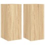 TV cabinet wall LED lights 2 pcs Sonoma Oak 30.5x35x70 cm by , TV Furniture - Ref: Foro24-837237, Price: 89,76 €, Discount: %