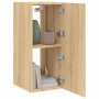 TV cabinet wall LED lights 2 pcs Sonoma Oak 30.5x35x70 cm by , TV Furniture - Ref: Foro24-837237, Price: 89,76 €, Discount: %