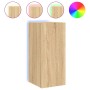 TV cabinet wall LED lights 2 pcs Sonoma Oak 30.5x35x70 cm by , TV Furniture - Ref: Foro24-837237, Price: 89,76 €, Discount: %