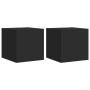 Wall TV cabinets with LED lights 2 pcs black 30.5x35x30 cm by , TV Furniture - Ref: Foro24-837221, Price: 57,54 €, Discount: %