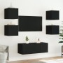 Wall TV cabinets with LED lights 2 pcs black 30.5x35x30 cm by , TV Furniture - Ref: Foro24-837221, Price: 57,54 €, Discount: %