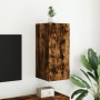 Wall-mounted TV cabinet with LED lights smoked oak 30.5x35x70 cm by , TV Furniture - Ref: Foro24-837240, Price: 47,65 €, Disc...