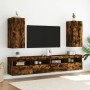 Mueble de TV de pared con luces LED roble ahumado 30,5x35x70 cm de , Muebles TV - Ref: Foro24-837240, Precio: 47,65 €, Descue...