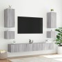 Wall-mounted TV stand with LED lights in Sonoma gray, 40.5x35x40 cm. by , TV Furniture - Ref: Foro24-837256, Price: 43,84 €, ...