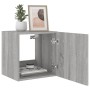 Wall-mounted TV stand with LED lights in Sonoma gray, 40.5x35x40 cm. by , TV Furniture - Ref: Foro24-837256, Price: 43,84 €, ...