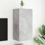 Wall-mounted TV cabinet with LED lights concrete gray 40.5x35x80 cm by , TV Furniture - Ref: Foro24-837263, Price: 58,59 €, D...