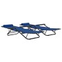 Folding sun loungers with footrest 2 units blue steel by vidaXL, Loungers - Ref: Foro24-44342, Price: 106,40 €, Discount: %