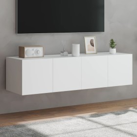 Wall-mounted TV furniture with LED lights 2 units white 60x35x31 cm by , TV Furniture - Ref: Foro24-837268, Price: 86,44 €, D...