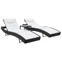 Sun loungers with table 2 units black textilene synthetic rattan by vidaXL, Loungers - Ref: Foro24-44894, Price: 310,61 €, Di...