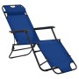 Folding sun loungers with footrest 2 units blue steel by vidaXL, Loungers - Ref: Foro24-44342, Price: 106,40 €, Discount: %