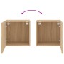 Wall-mounted TV unit made of Sonoma oak engineered wood, measuring 40.5x30x40 cm. by , TV Furniture - Ref: Foro24-836900, Pri...