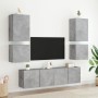 Concrete gray engineered wood wall TV cabinet 40.5x30x40cm by , TV Furniture - Ref: Foro24-836902, Price: 36,58 €, Discount: %