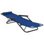 Folding sun loungers with footrest 2 units blue steel by vidaXL, Loungers - Ref: Foro24-44342, Price: 106,40 €, Discount: %