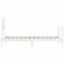 Estructura de cama individual con cabecero madera maciza blanco de , Camas y somieres - Ref: Foro24-3195247, Precio: 94,46 €,...