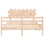 Bed frame with solid wood headboard 140x190 cm by , Beds and slatted bases - Ref: Foro24-3195266, Price: 119,39 €, Discount: %