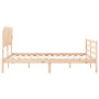 Bed frame with solid wood headboard 140x190 cm by , Beds and slatted bases - Ref: Foro24-3195266, Price: 119,39 €, Discount: %