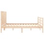 Bed frame with solid wood headboard 140x200 cm by , Beds and slatted bases - Ref: Foro24-3194636, Price: 156,61 €, Discount: %