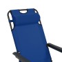 Folding sun loungers with footrest 2 units blue steel by vidaXL, Loungers - Ref: Foro24-44342, Price: 106,40 €, Discount: %