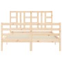 Estructura de cama con cabecero madera maciza 140x190 cm de , Camas y somieres - Ref: Foro24-3193901, Precio: 118,33 €, Descu...