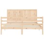 Estructura de cama de matrimonio con cabecero madera maciza de , Camas y somieres - Ref: Foro24-3194511, Precio: 165,47 €, De...