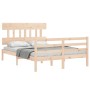 Estructura de cama con cabecero madera maciza 140x190 cm de , Camas y somieres - Ref: Foro24-3195136, Precio: 116,99 €, Descu...