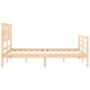 Bed frame with solid wood headboard 140x190 cm by , Beds and slatted bases - Ref: Foro24-3194421, Price: 122,77 €, Discount: %