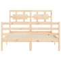 Bed frame with solid wood headboard 140x190 cm by , Beds and slatted bases - Ref: Foro24-3194421, Price: 122,77 €, Discount: %