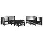 Garden furniture set 6 pieces solid black pine wood by , Garden sets - Ref: Foro24-3186204, Price: 385,46 €, Discount: %