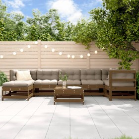 Garden furniture set 8 pieces solid honey brown pine wood by , Garden sets - Ref: Foro24-3186273, Price: 512,99 €, Discount: %