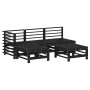 Gartensofa-Set 5-teilig aus massivem schwarzem Kiefernholz von , Gartensets - Ref: Foro24-3186561, Preis: 308,50 €, Rabatt: %