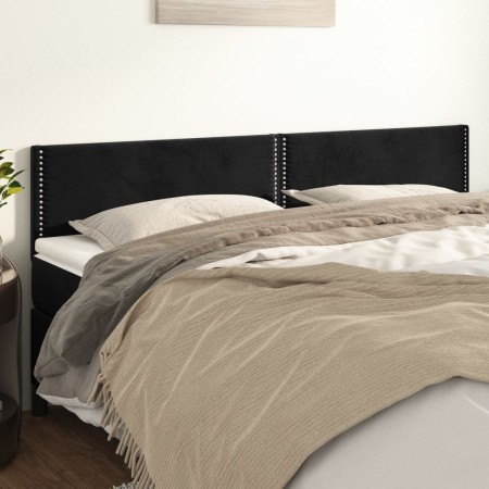 Cabeceros 2 unidades de terciopelo negro 80x5x78/88 cm de , Cabeceros y pies de cama - Ref: Foro24-345960, Precio: 63,44 €, D...