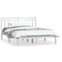 Estructura de cama doble de madera maciza blanco 135x190 cm de , Camas y somieres - Ref: Foro24-3100565, Precio: 158,35 €, De...