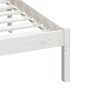 Estructura de cama doble de madera maciza blanco 135x190 cm de , Camas y somieres - Ref: Foro24-3100565, Precio: 158,35 €, De...