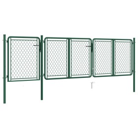 Green steel garden gate 75x395 cm by vidaXL, garden gates - Ref: Foro24-144444, Price: 307,99 €, Discount: %