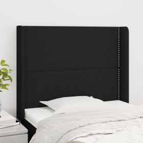 Cabecero con orejas de tela negro 83x16x118/128 cm de , Cabeceros y pies de cama - Ref: Foro24-3119416, Precio: 64,20 €, Desc...