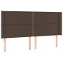 Headboard with brown synthetic leather ears 203x16x118/128 cm by , Headboards and footboards - Ref: Foro24-3119551, Price: 14...