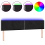 Cabecero con LED de terciopelo negro 160x5x78/88 cm de , Cabeceros y pies de cama - Ref: Foro24-3121528, Precio: 66,11 €, Des...