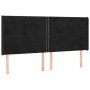 Cabecero con LED de terciopelo negro 163x16x118/128 cm de , Cabeceros y pies de cama - Ref: Foro24-3123964, Precio: 149,66 €,...