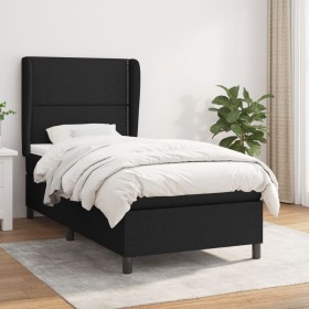 Cama box spring con colchón tela negro 80x200 cm de , Camas y somieres - Ref: Foro24-3127839, Precio: 318,99 €, Descuento: %