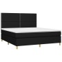 Box spring bed mattress and LED lights black fabric 160x200 cm by , Beds and slatted bases - Ref: Foro24-3135367, Price: 592,...